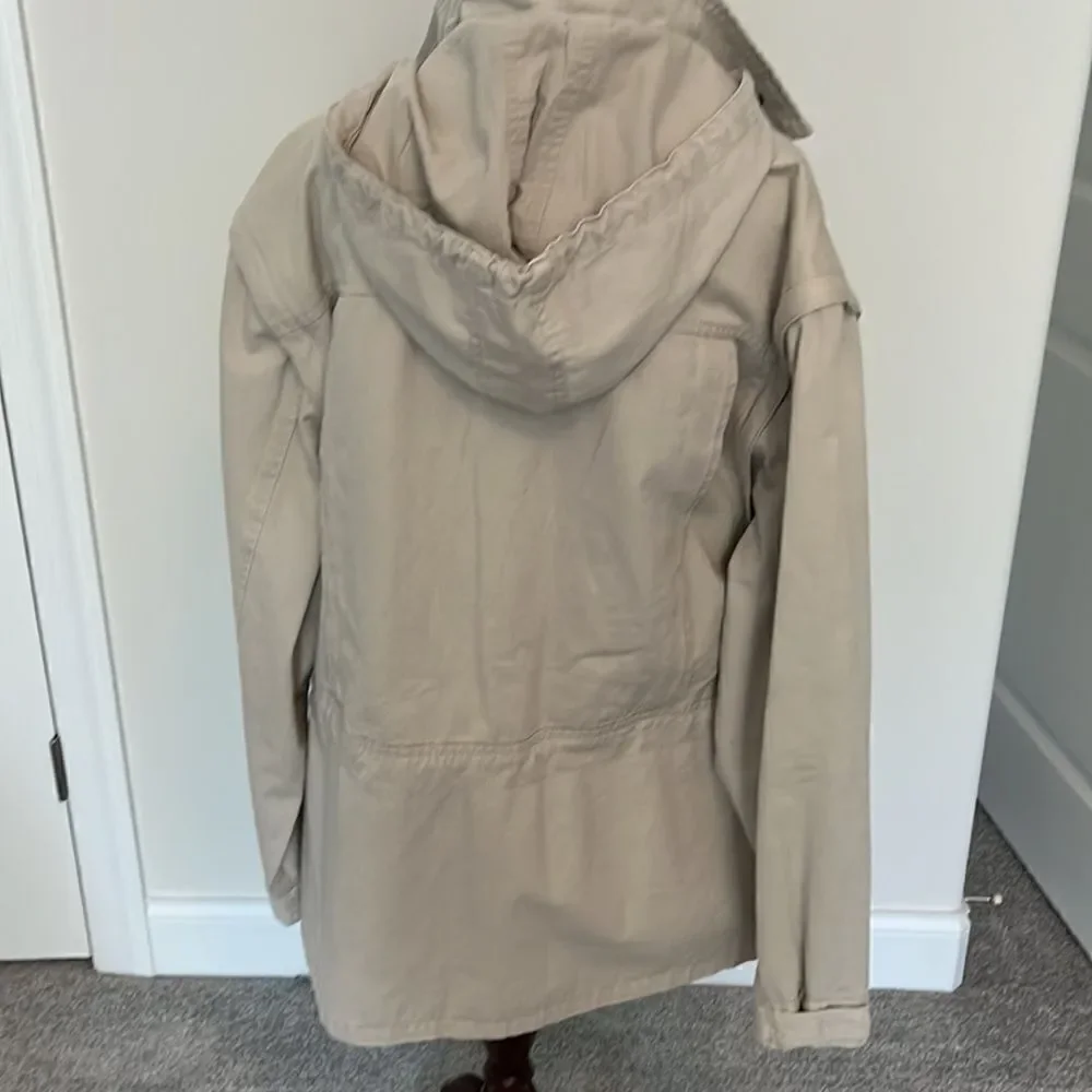 BANANA REPUBLIC Cotton Hooded Convertible Cargo Safari travel paparazzi Jacket-L
